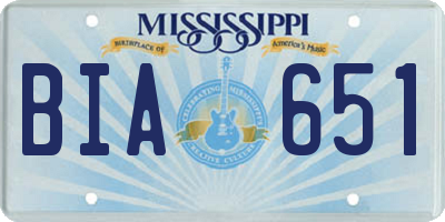 MS license plate BIA651