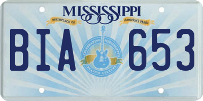 MS license plate BIA653
