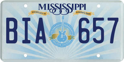 MS license plate BIA657