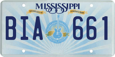 MS license plate BIA661