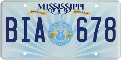 MS license plate BIA678