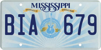 MS license plate BIA679