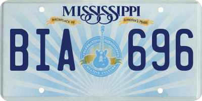 MS license plate BIA696