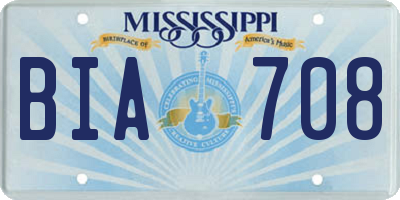 MS license plate BIA708