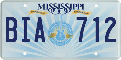 MS license plate BIA712
