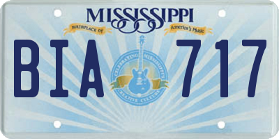 MS license plate BIA717