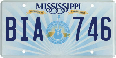 MS license plate BIA746