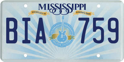 MS license plate BIA759