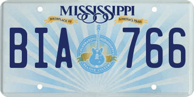MS license plate BIA766