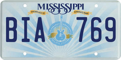 MS license plate BIA769