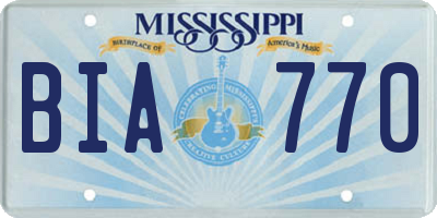 MS license plate BIA770