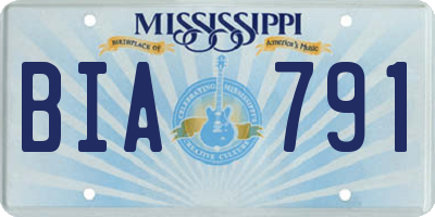 MS license plate BIA791