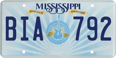 MS license plate BIA792