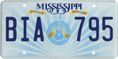 MS license plate BIA795