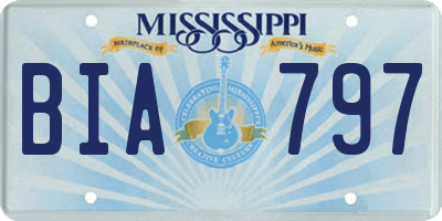 MS license plate BIA797