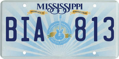 MS license plate BIA813
