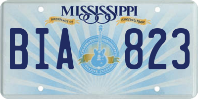 MS license plate BIA823