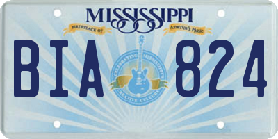MS license plate BIA824