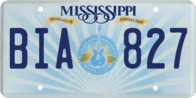 MS license plate BIA827