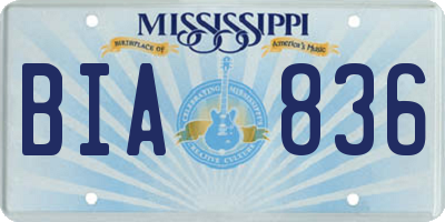 MS license plate BIA836