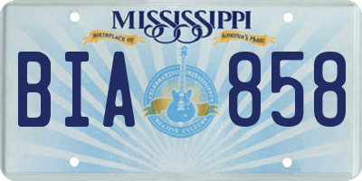 MS license plate BIA858