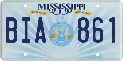 MS license plate BIA861