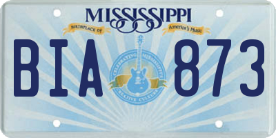 MS license plate BIA873
