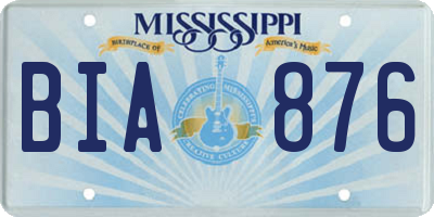 MS license plate BIA876