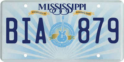 MS license plate BIA879