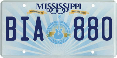 MS license plate BIA880