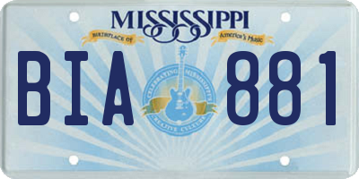 MS license plate BIA881