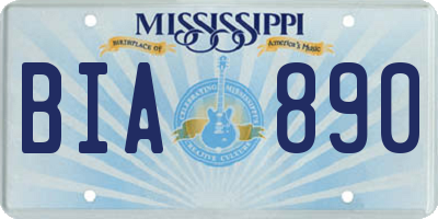MS license plate BIA890