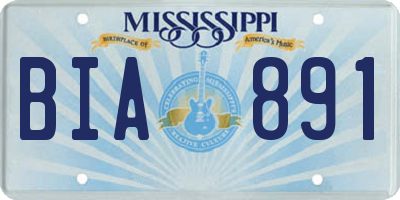 MS license plate BIA891