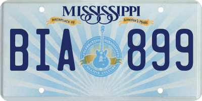 MS license plate BIA899