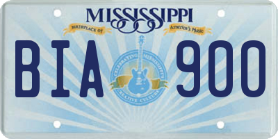 MS license plate BIA900