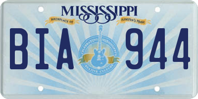 MS license plate BIA944