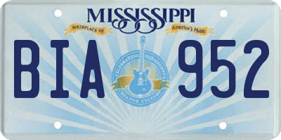 MS license plate BIA952
