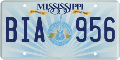 MS license plate BIA956