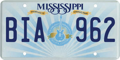 MS license plate BIA962