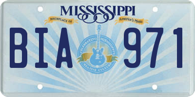 MS license plate BIA971