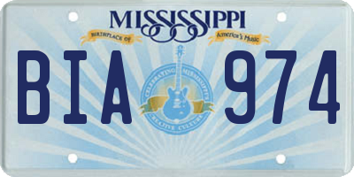 MS license plate BIA974