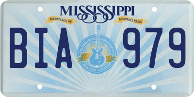 MS license plate BIA979
