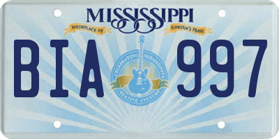 MS license plate BIA997