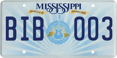 MS license plate BIB003