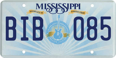 MS license plate BIB085
