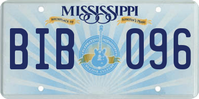MS license plate BIB096