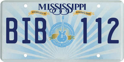 MS license plate BIB112