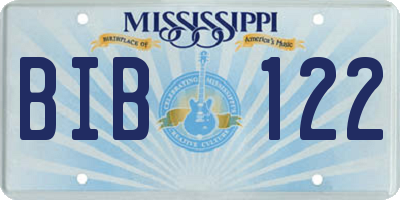MS license plate BIB122