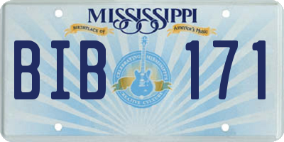 MS license plate BIB171