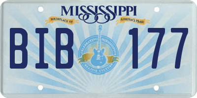 MS license plate BIB177